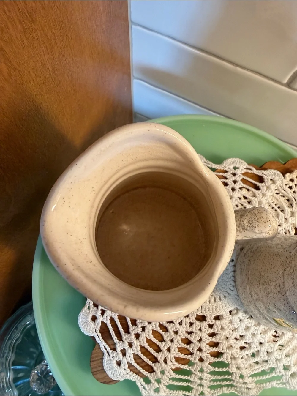 Ceramic Syrup and Butter Pitcher Set - Speckled White
